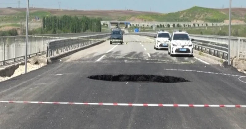 Onarılan yol 8 gün dayanabildi: 10 metrelik çukur oluştu