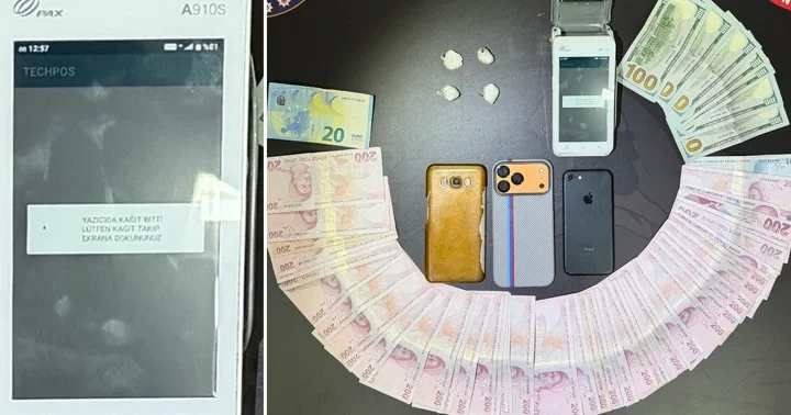 Maslak ta takside Kağıt bitti yazan POS cihazında kokain bulundu! 3 kişi gözaltına alındı