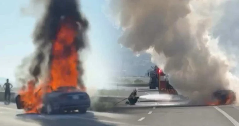 Aydın’da otomobil alev topuna döndü!