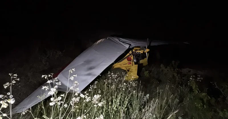 Nevşehir de microlight acil iniş yaptı! Pilot ve yolcu yaralandı
