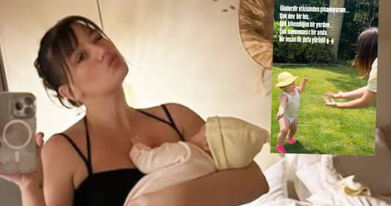 Gizem Karaca, kızının ilk adımlarını paylaştı Magazin haberleri
