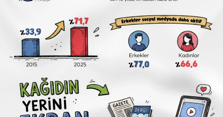 Sosyal medya kullanımı 10 yılda ikiye katlandı