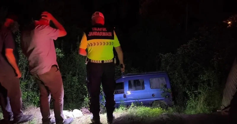 Freni patlayan araç bahçeye uçtu