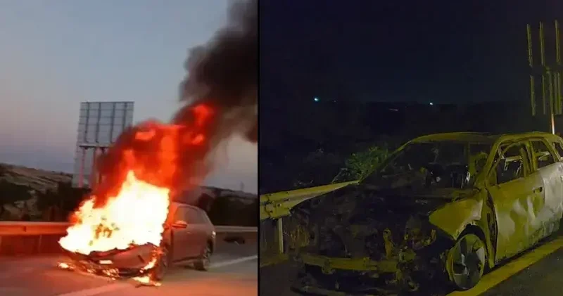 Çatalca da yanan elektrikli otomobilin sürücüsü: Ailemi bir buçuk dakika arayla kurtardım