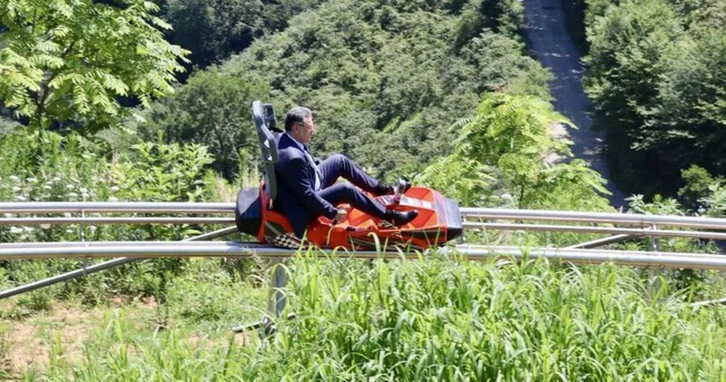 Trabzon da 850 metrelik dağ kızağı hizmete başladı Son dakika haberleri
