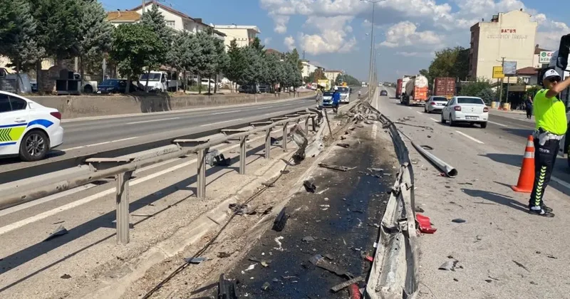 Kontrolden çıkan tır bariyerleri aşarak karşı şeride geçti: 1 yaralı
