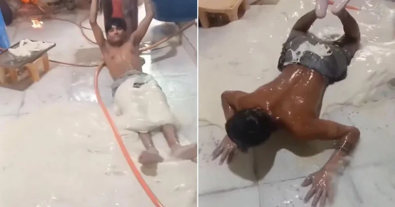 Restoran mutfağında skandal görüntü! Hamuru böyle hazırladılar