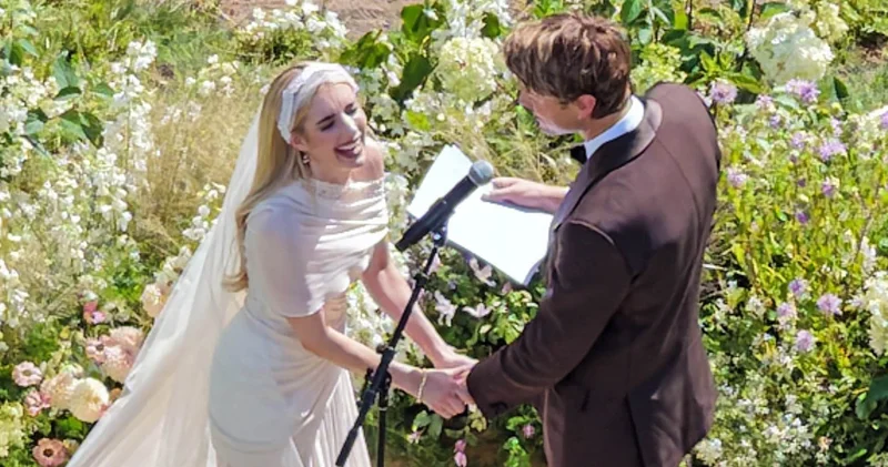 Emma Roberts ın ünlülerle dolu düğünü