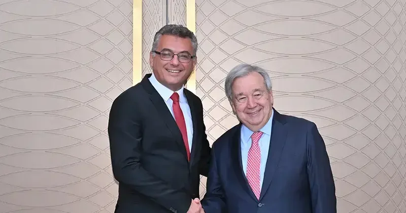 KKTC Cumhurbaşkanı Erhürman, BM Genel Sekreteri Guterres ile bir araya geldi