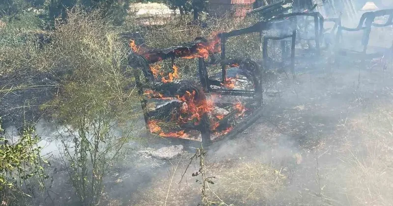 Burdur’da çıkan ot yangınında 2 dönümlük alan zarar gördü