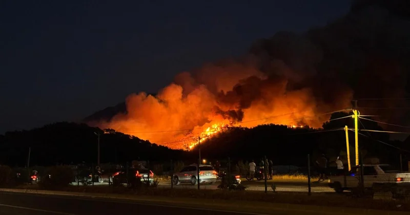 Fethiye de ormanlık alanda çıkan yangına müdahale ediliyor