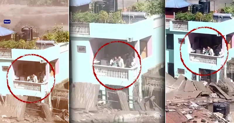 Nepal de selin ortasında tek çıkışları balkon oldu: Üç kişilik aile böyle yardım bekledi