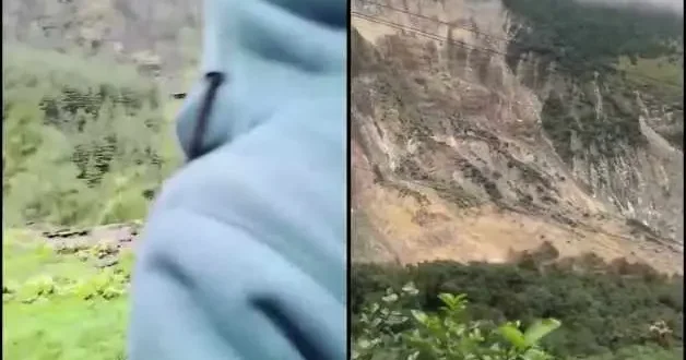 Nepal de devasa heyelan evleri saniyeler içinde yok etti!