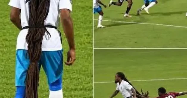 Uzun saç rakip takımdan iki futbolcuyu oyundan attırdı! İlginç anlar
