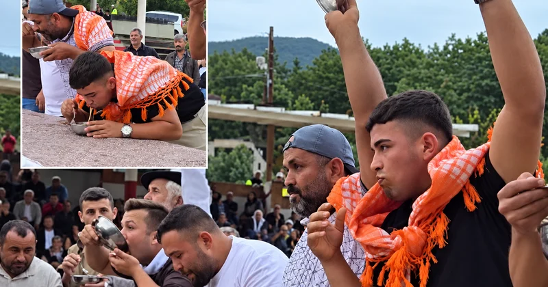18 saniyede 1 kilo bal yedi! Antalya da ilginç yarışma