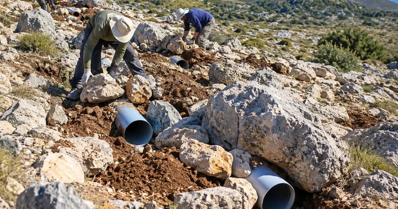 Maden sahasında sıra dışı plan: Kayaların altına plastik borular gömmeye başladılar Sözcü Gazetesi
