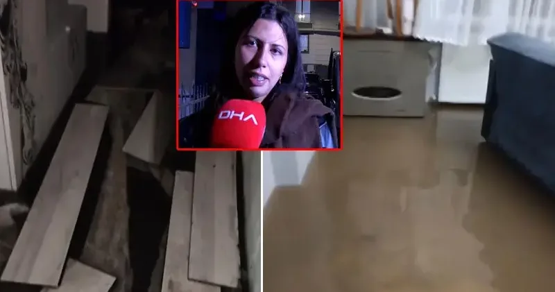 Sultangazi’de bodrum katlarını su bastı; ağlayarak yetkililerden yardım istedi