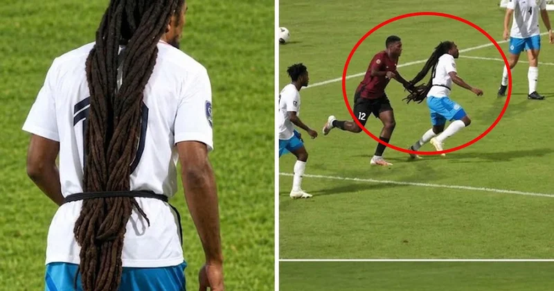 Futbol tarihinde bir ilk! Saçlarıyla rakibini 9 kişi bıraktı