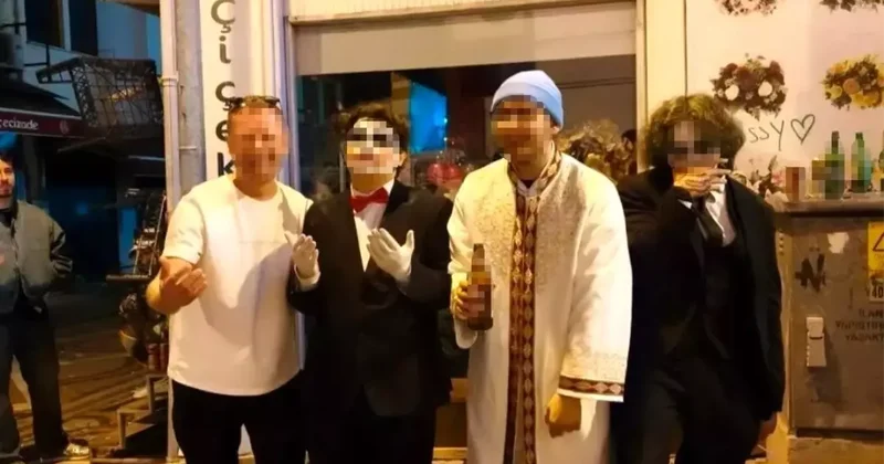 Edirne deki Maskeli Baloda Tepki Çeken Görüntü