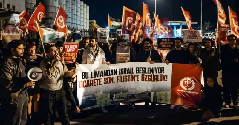 TİP ten İzmir Limanı nda eylem: Bu limandan İsrail besleniyor!