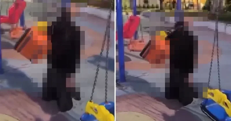Çocuk parkında dehşete düşüren görüntü