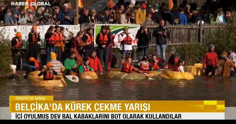 Bal kabaklarıyla kürek çekme yarışı: 2008 den bu yana Belçika nın Kasterlee Kasabası nda düzenleniyor