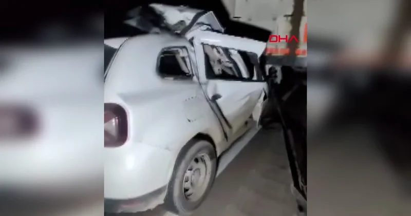 Konya da TIR a çarpan araç sürücüsü can verdi