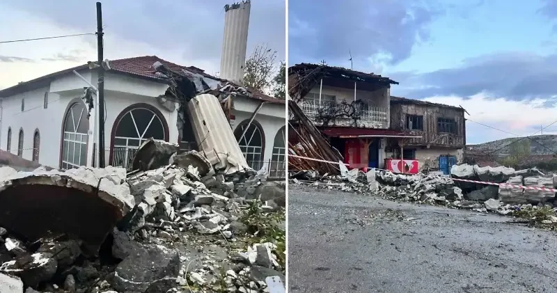 Fırtına minareyi yıktı: Cemaat faciadan kıl payı kurtuldu Hayat Haberleri