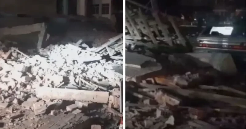 Balıkesir den korkutan görüntüler! Yıkılan bina var