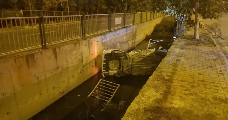 Kayseri’de otomobil kanala uçtu: 2 yaralı