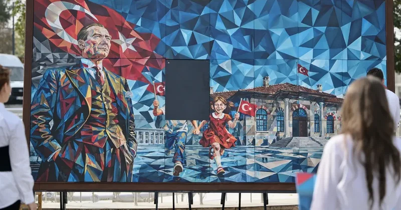 Düzce de lise öğrencileri cumhuriyet coşkusunu tuvallerine yansıttı