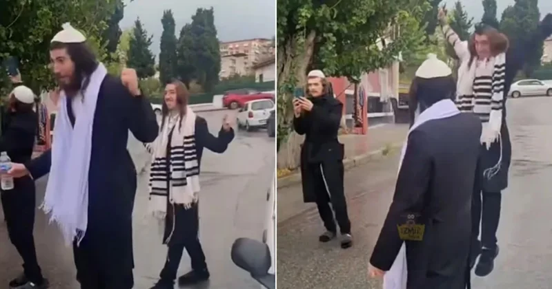 İlginç görüntüler İzmir den! Ortodoks Yahudi grubun dansı gündem oldu Sözcü Gazetesi