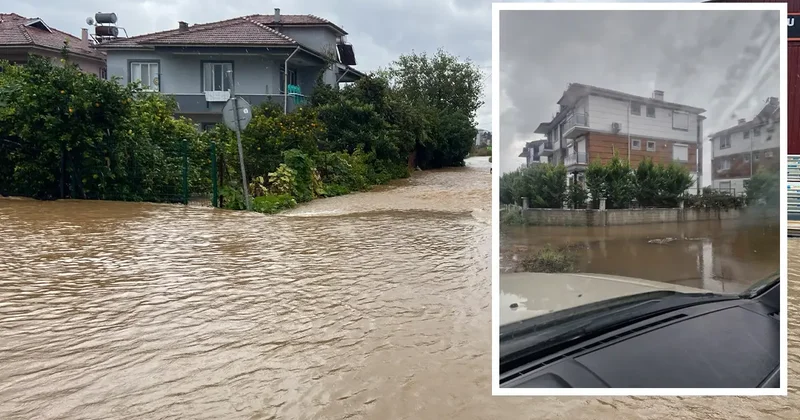 Muğla da sağanak yağış hayatı felç etti! Tersakan çayı taştı