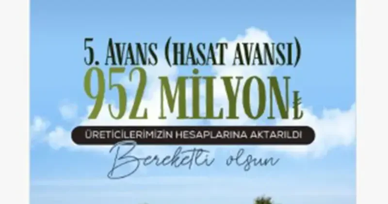 Pancar üreticilerine 952 milyon lira avans ödemesi