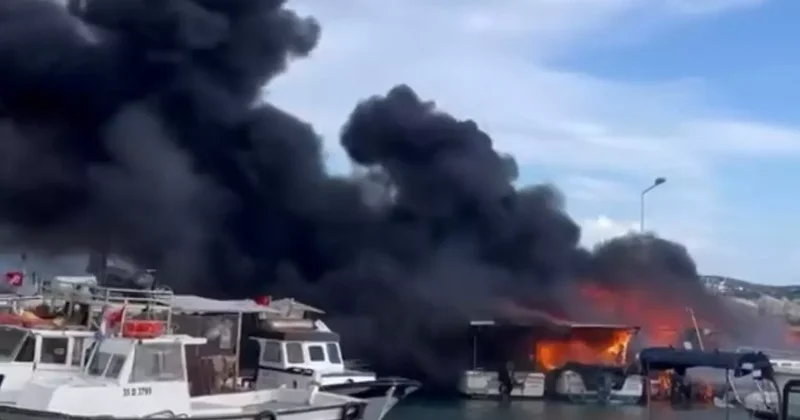 Çeşme de korku dolu anlar: Tekneler alevlere teslim oldu