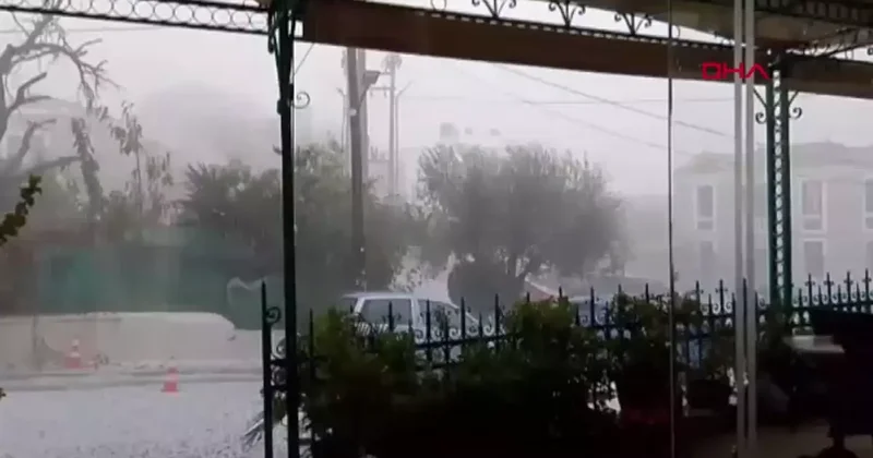 Balıkesir de dolu yağışı! Hayat olumsuz etkilendi