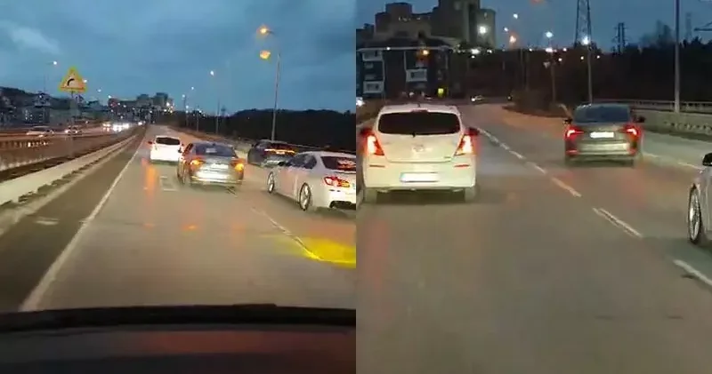 Arnavutköy’de düğün konvoyu ile trafiği yavaşlatıp havaya ateş açtılar