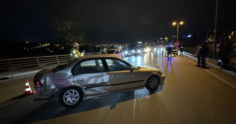 Karabük te makas atan otomobil kaza yaptı