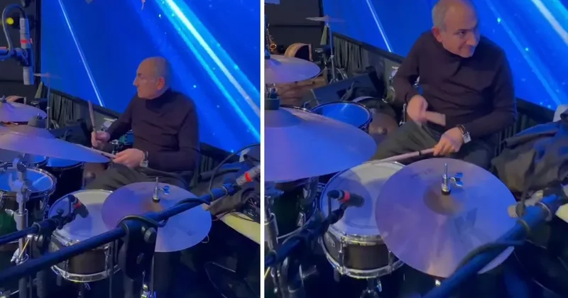 Ermenistan Başbakanı Paşinyan davul çalarken görüntülendi