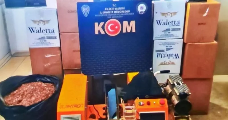 Bilecik te kaçakçılık operasyonunda 127 bin 800 makaron ele geçirildi