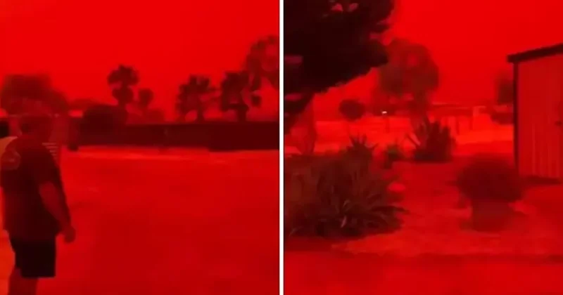 Gökyüzü kıpkırmızı oldu! Kıyamet alameti sanıldı, ülkede hayat durdu Sözcü Gazetesi