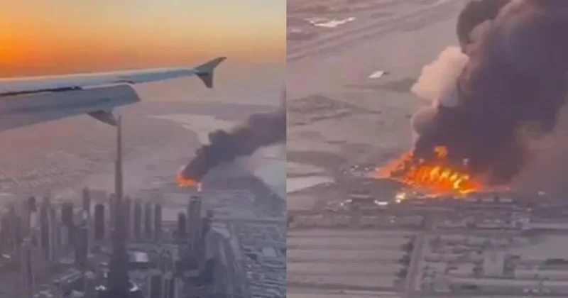 İran ın vurduğu BAE deki fabrika havadan böyle görüntülendi Sözcü Gazetesi