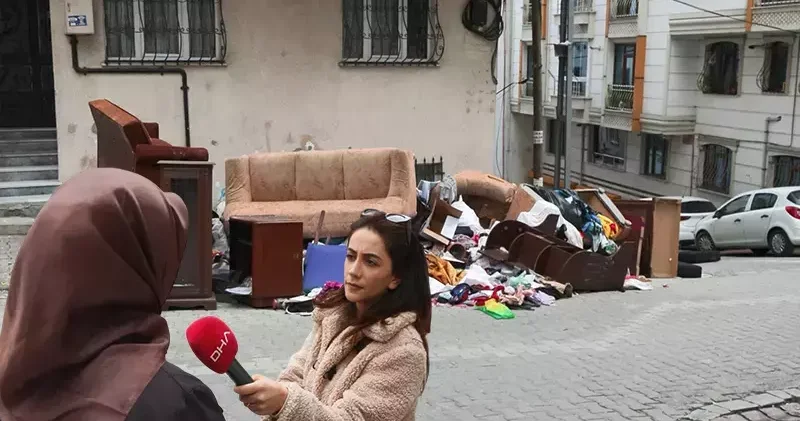 Esenyurt ta evden çıkarmak istediği kiracısının eşyalarını sokağa attı