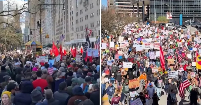 ABD de milyonlarca kişi Krallara hayır protestoları için sokakta