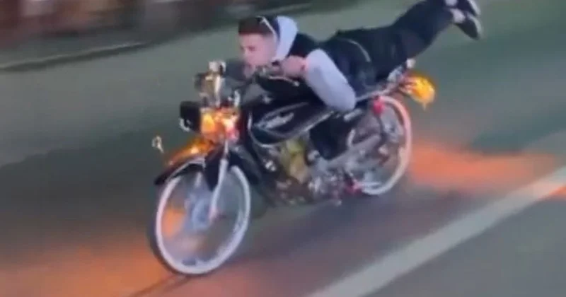 Yaptığı hareket motosikletliye pahalıya patladı