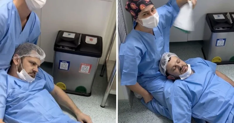 Doğumu eşi yaptı, nazı kocası çekti: Sosyal medyada alay konusu oldu!