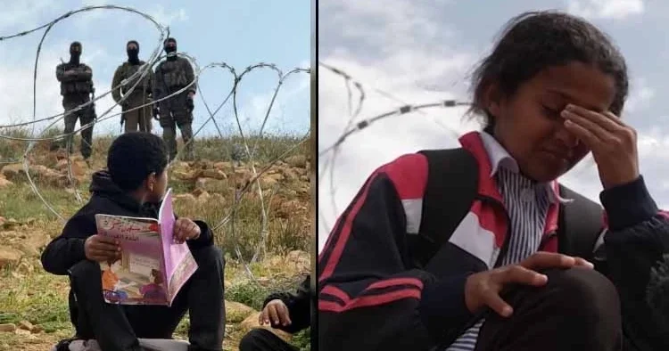 Batı Şeria da çocuklara jiletli tel engeli