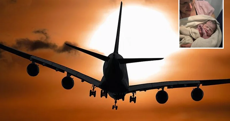 İnişe dakikalar kala uçakta mucize doğum