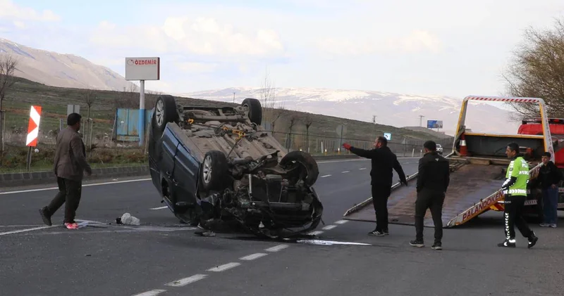 Erzurum da iki araç birbirine girdi: Yaralılar var!