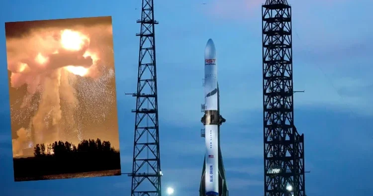 Blue Origin firmasına ait roketin motor testi sırasında patlama